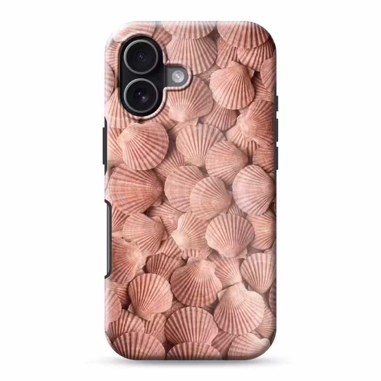 Schelpen - Patroon - Roze Toughcase MagSafe Apple iPhone 17 klein -3d