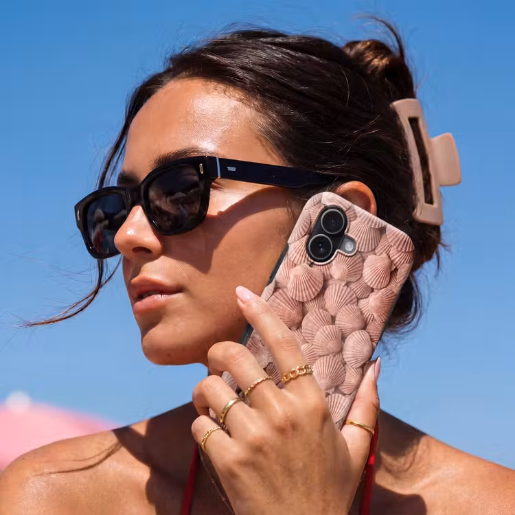 Schelpen - Patroon - Roze Toughcase MagSafe Apple iPhone 17 klein -Sfeer2V