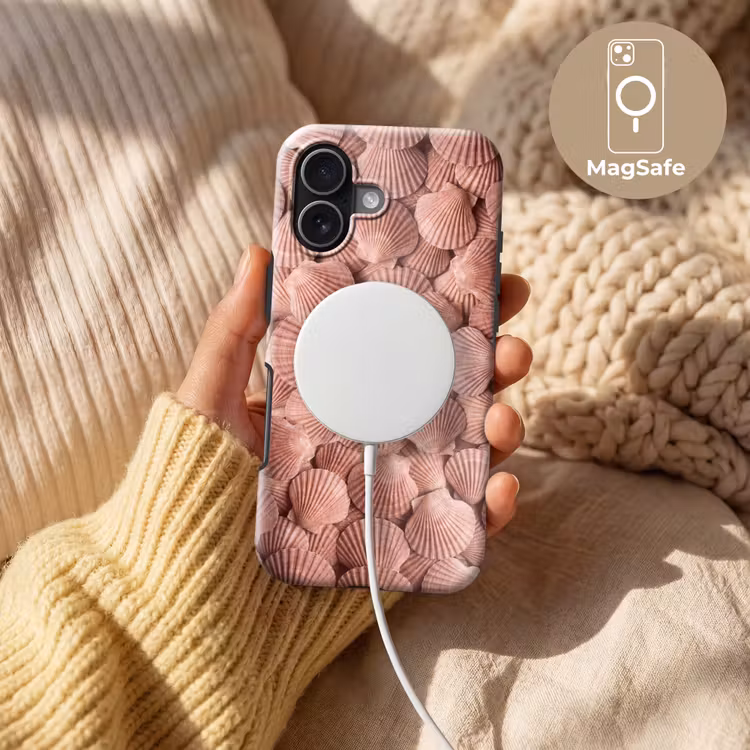 Schelpen - Patroon - Roze Toughcase MagSafe Apple iPhone 17 klein -USP_MagsafeV
