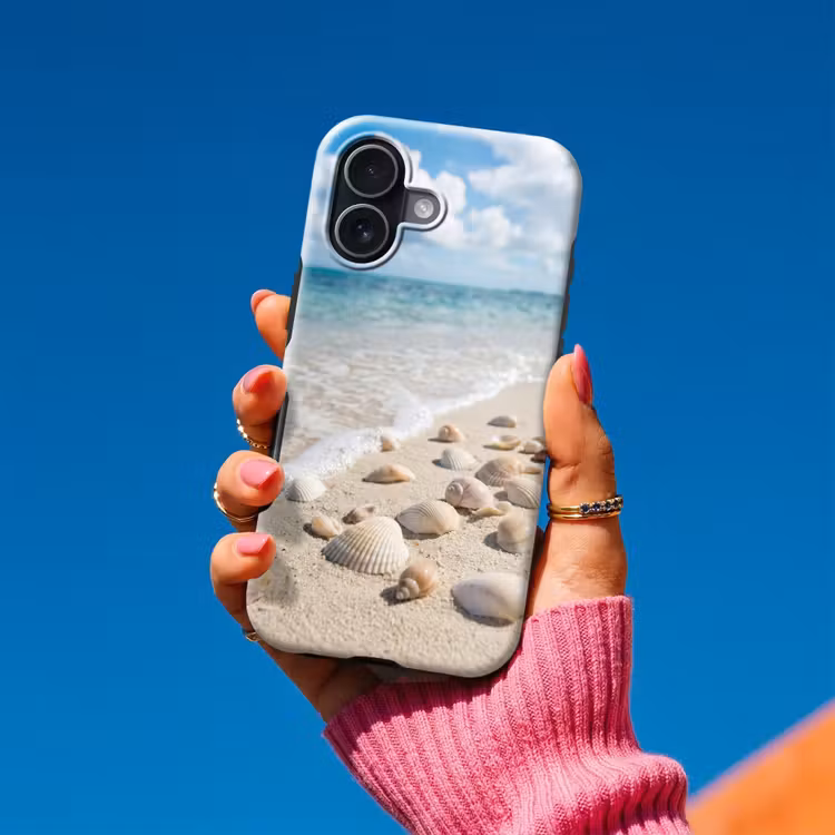 Schelpen - Strand - Natuur - Beige Toughcase MagSafe Apple iPhone 17 klein -Sfeer1V