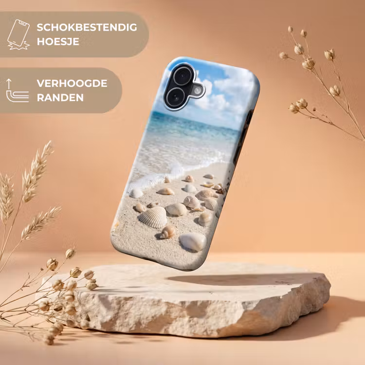Schelpen - Strand - Natuur - Beige Toughcase MagSafe Apple iPhone 17 klein -USP_RandenV_NL