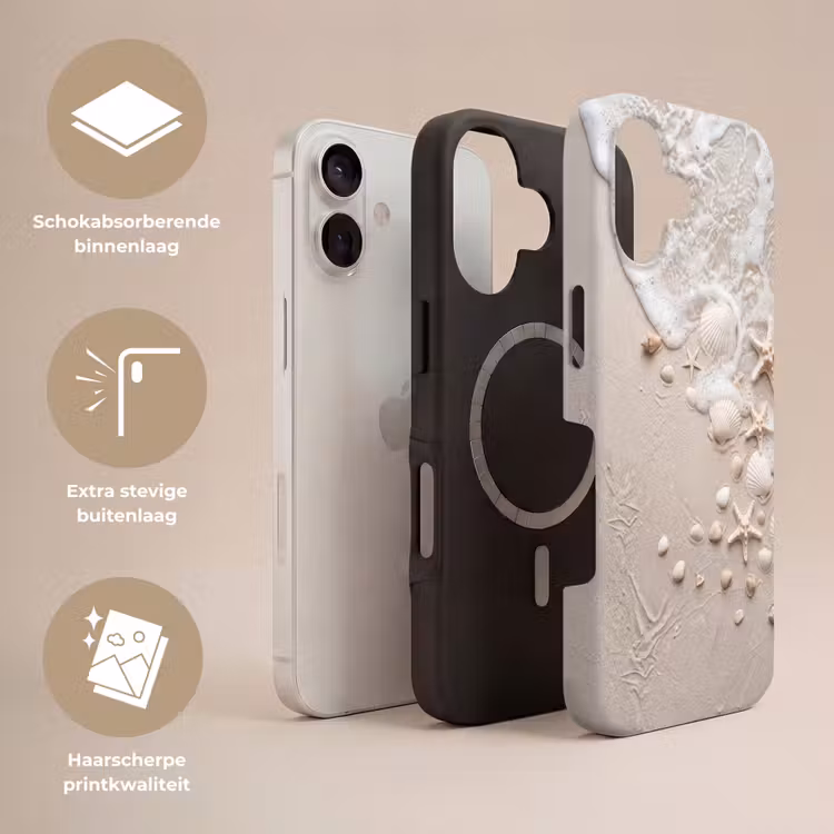 Schelpen - Zeesterren - Strand Toughcase MagSafe Apple iPhone 17 klein -USP_Lagen_NL