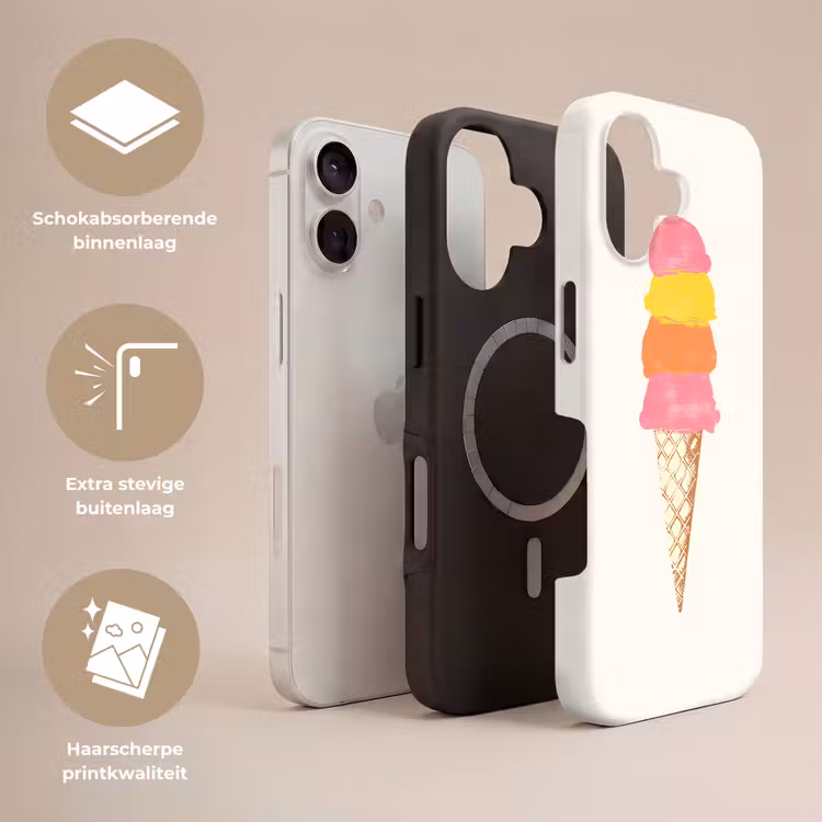 Schepijs - Hoorntje - Illustratie - Minimalistisch Toughcase MagSafe Apple iPhone 17 klein -USP_Lagen_NL
