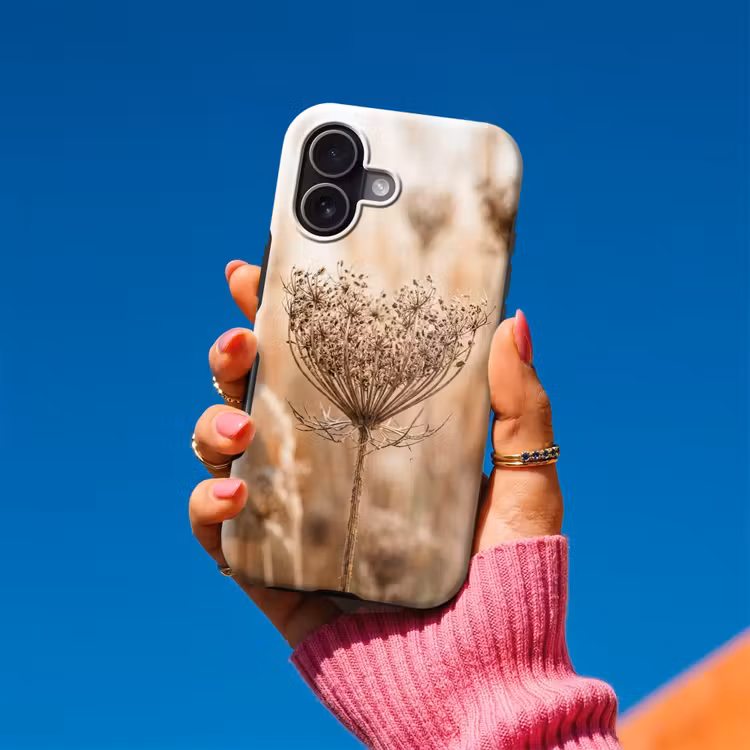Schermbloem - Droogbloem - Winter - Beige - Minimalistisch Toughcase MagSafe Apple iPhone 17 klein -Sfeer1V