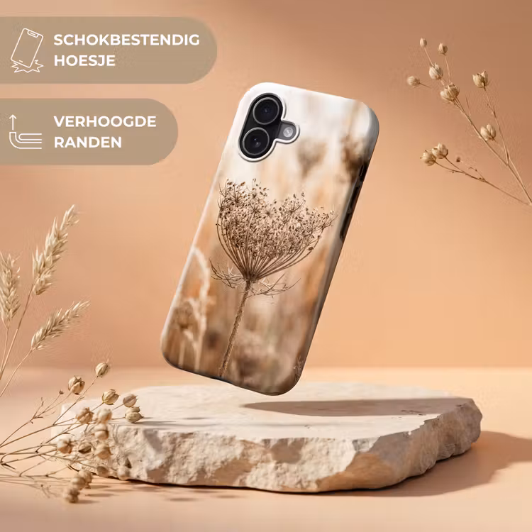 Schermbloem - Droogbloem - Winter - Beige - Minimalistisch Toughcase MagSafe Apple iPhone 17 klein -USP_RandenV_NL