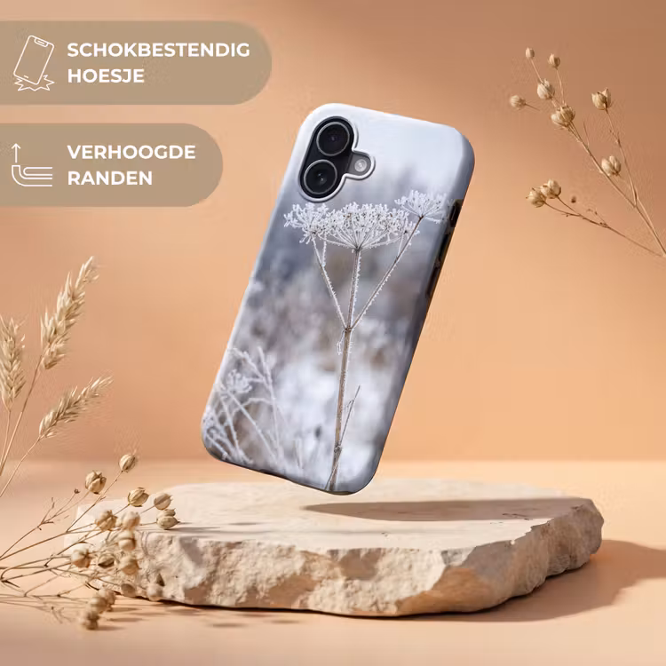 Schermbloem - Rijp - Kristallen - Winter - Delicaat Toughcase MagSafe Apple iPhone 17 klein -USP_RandenV_NL