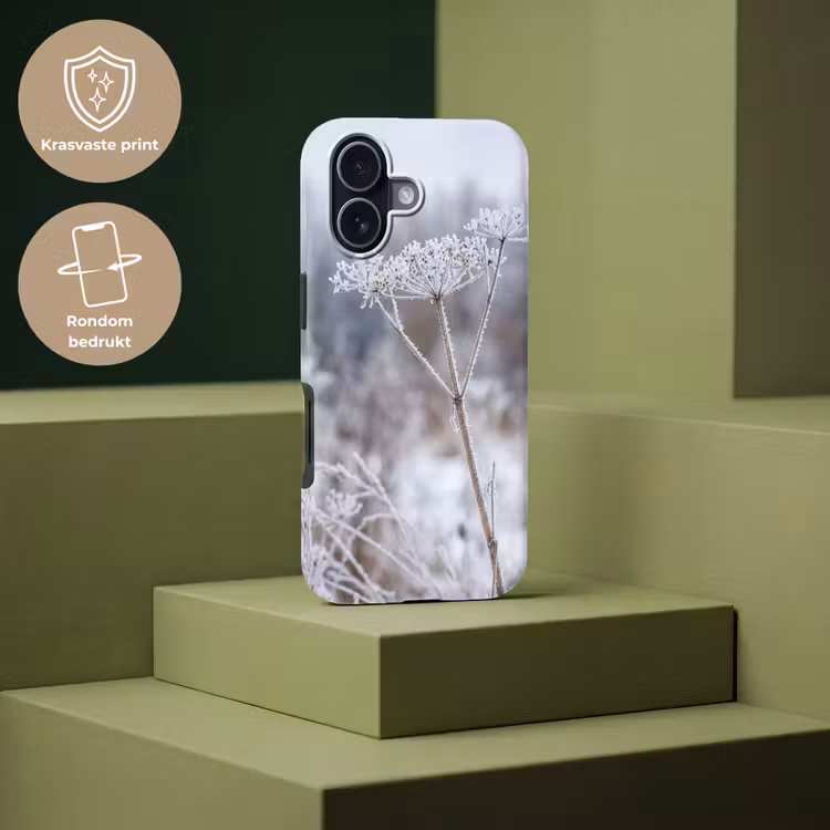 Schermbloem - Rijp - Kristallen - Winter - Delicaat Toughcase MagSafe Apple iPhone 17 klein -USP_PrintM_NL