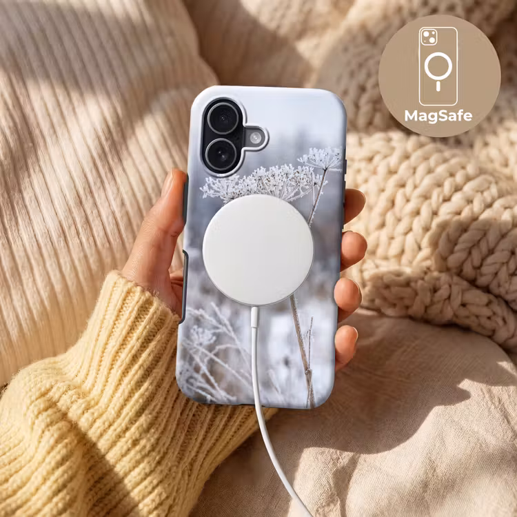 Schermbloem - Rijp - Kristallen - Winter - Delicaat Toughcase MagSafe Apple iPhone 17 klein -USP_MagsafeV