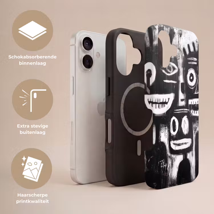Schilderij - Figuren - Zwart - Abstract Toughcase MagSafe Apple iPhone 17 klein -USP_Lagen_NL