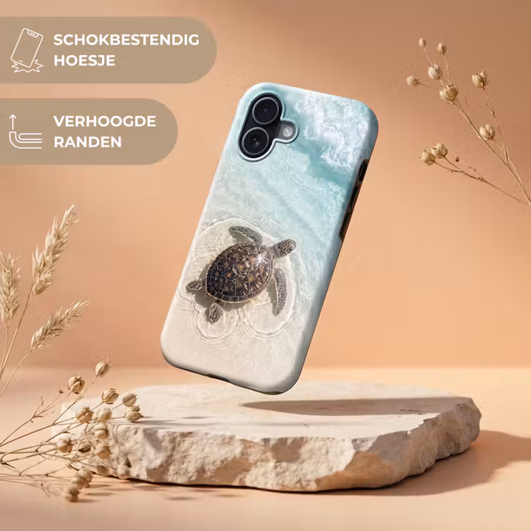 Schildpad - Helder water - Strand - Dieren - Natuur Toughcase MagSafe Apple iPhone 17 klein -USP_RandenV_NL