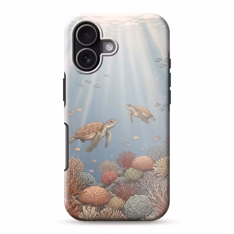 Schildpad - Onderwater - Natuur - Illustratie Toughcase MagSafe Apple iPhone 17 klein -3d