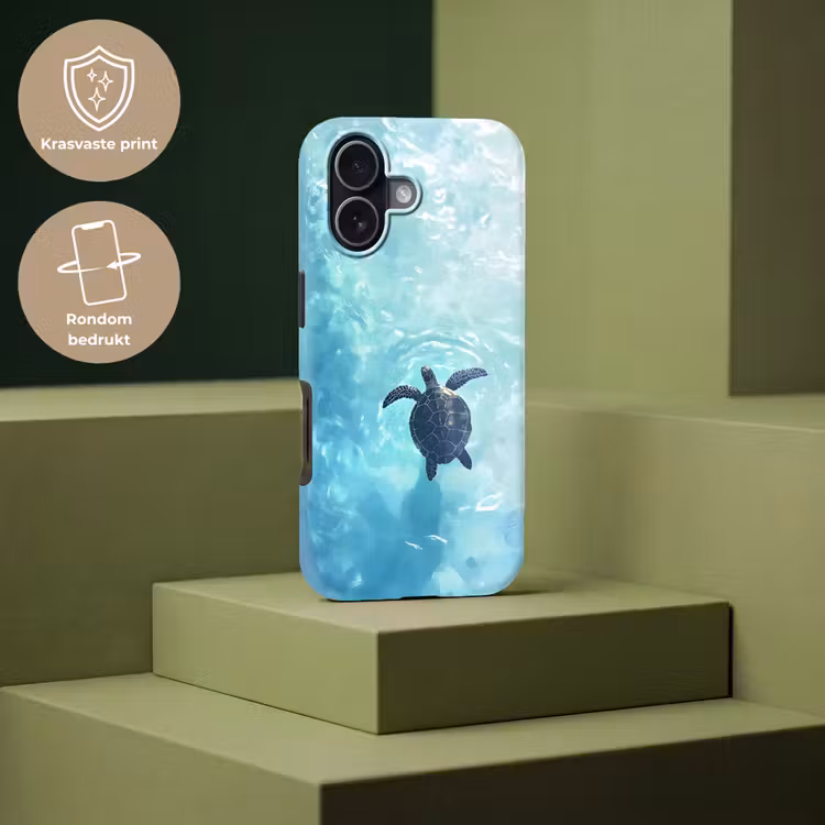 Schildpad - Zee - Blauw - Schittering Toughcase MagSafe Apple iPhone 17 klein -USP_PrintM_NL