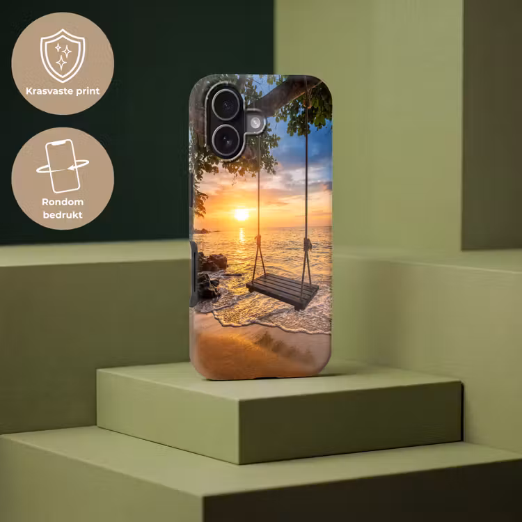 Schommel - Strand - Zonsondergang - Natuur - Oranje Toughcase MagSafe Apple iPhone 17 klein -USP_PrintM_NL
