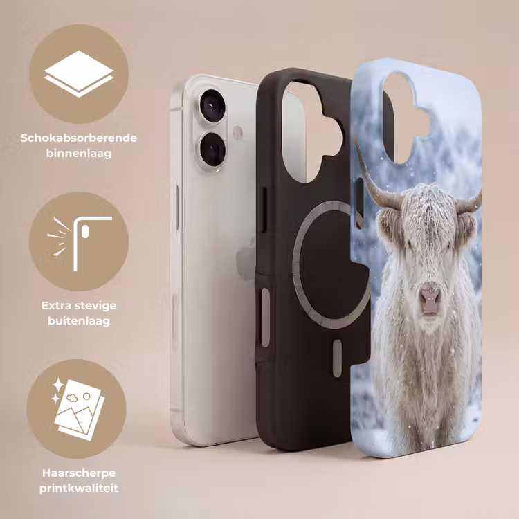 Schotse Hooglander - Sneeuw - Bergen - Winter Toughcase MagSafe Apple iPhone 17 klein -USP_Lagen_NL