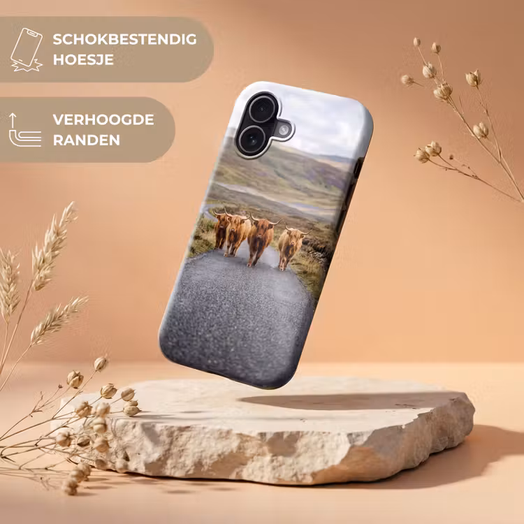 Schotse Hooglanders - Weg - Landschap - Kudde Toughcase MagSafe Apple iPhone 17 klein -USP_RandenV_NL