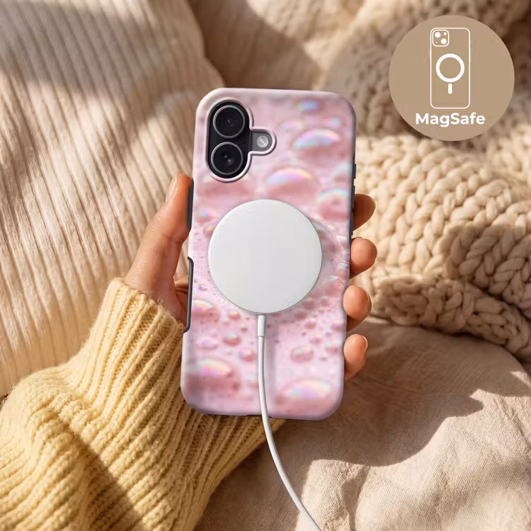 Schuim - Structuur - Roze Toughcase MagSafe Apple iPhone 17 klein -USP_MagsafeV