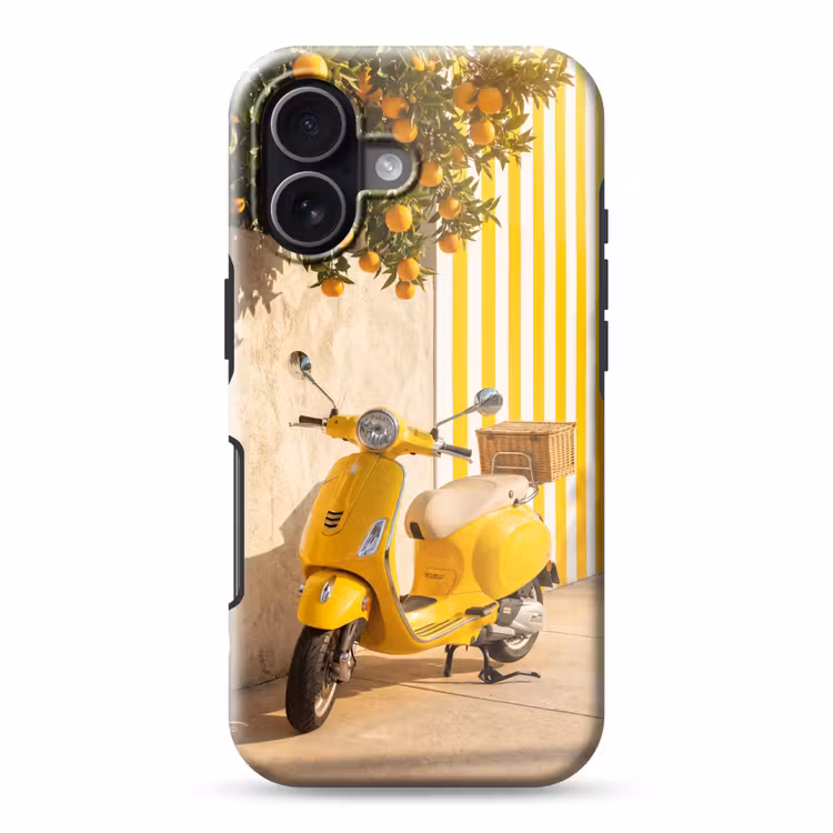Scooter - Natuur - Zomer - Geel - Mediterraan Toughcase MagSafe Apple iPhone 17 klein -3d