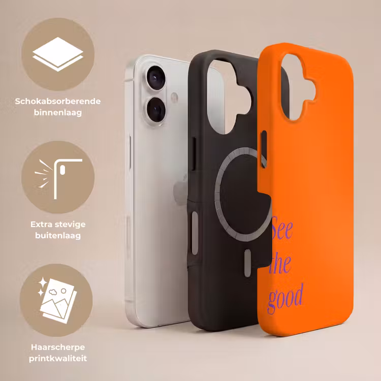 See te good - Paars - Oranje Toughcase MagSafe Apple iPhone 17 klein -USP_Lagen_NL