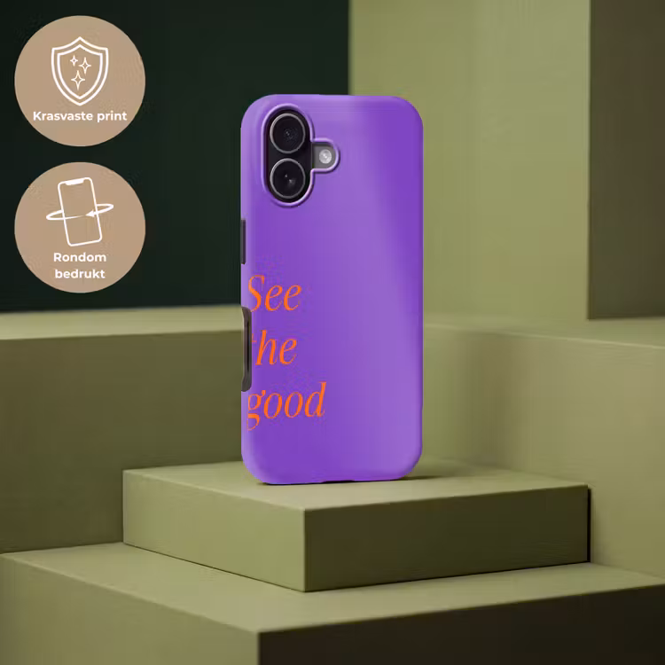 See the good - Oranje - Paars Toughcase MagSafe Apple iPhone 17 klein -USP_PrintM_NL