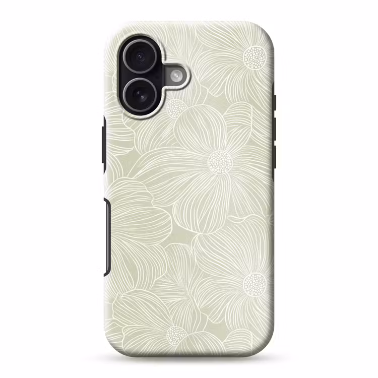 Sereen - Bloemen - Groen Toughcase MagSafe Apple iPhone 17 klein 1017 -3d