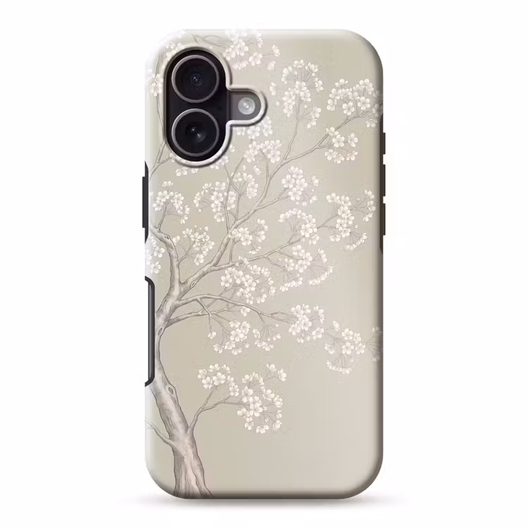 Sereen - Bloesem - Wit Toughcase MagSafe Apple iPhone 17 klein -3d