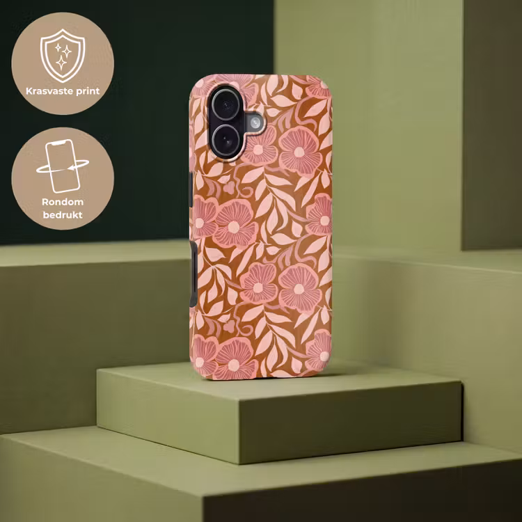 Sfeer - Bloemen - Roze Toughcase MagSafe Apple iPhone 17 klein 1017 -USP_PrintM_NL