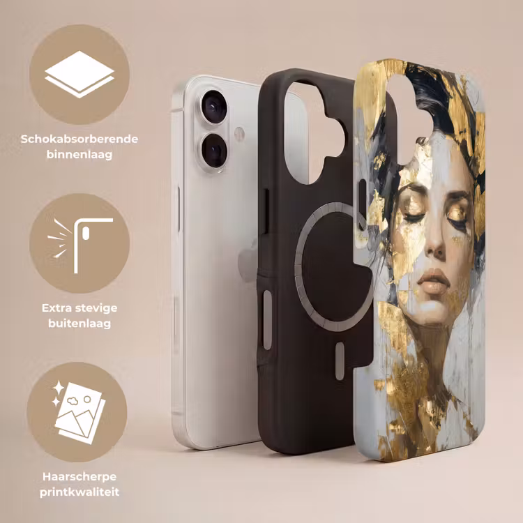 Sierlijk - Vrouw - Goud - Ogen Toughcase MagSafe Apple iPhone 17 klein -USP_Lagen_NL