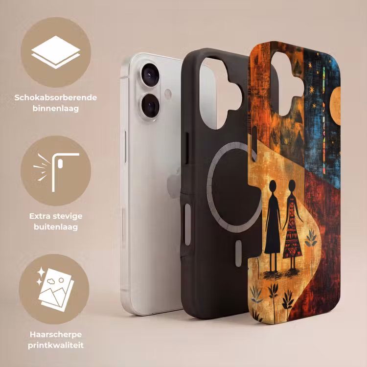 Silhouetten - Abstract - Zon - Maan Toughcase MagSafe Apple iPhone 17 klein -USP_Lagen_NL
