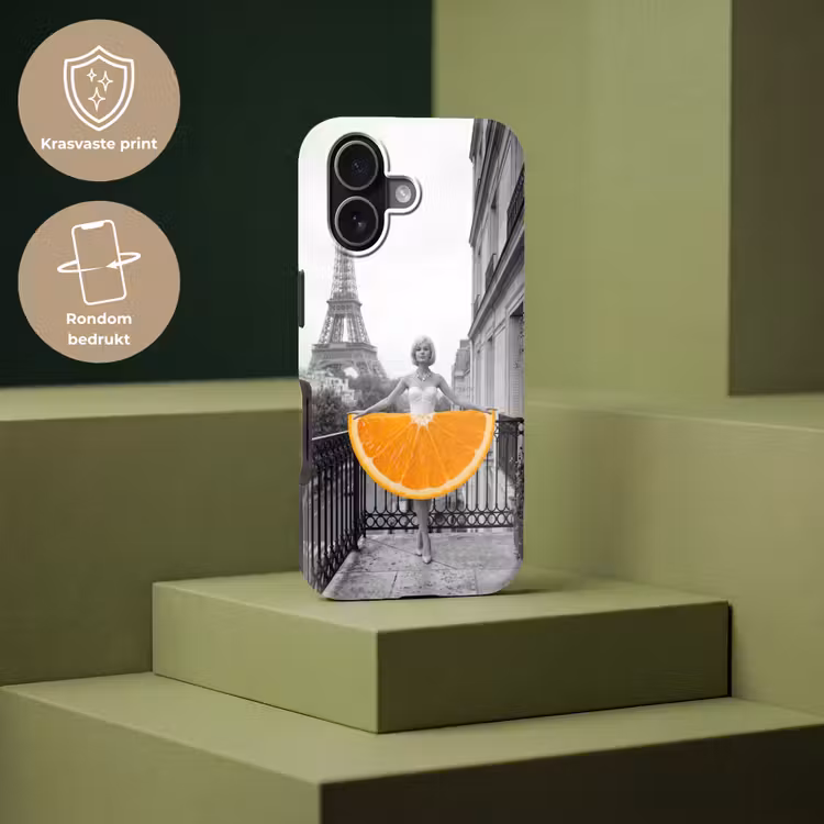 Sinaasappel - Eiffeltoren - Vrouw Toughcase MagSafe Apple iPhone 17 klein -USP_PrintM_NL