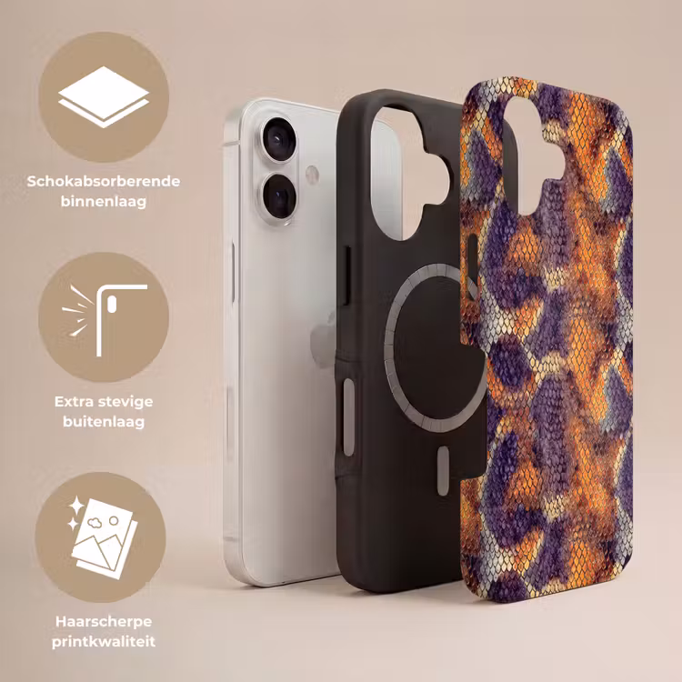 Slang - Schubben - Kleurrijk Toughcase MagSafe Apple iPhone 17 klein 1017 -USP_Lagen_NL