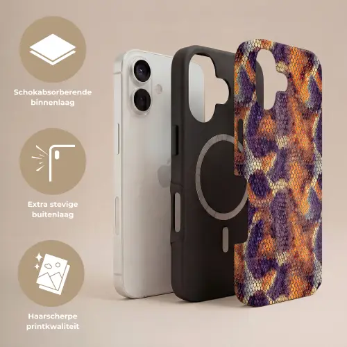 Slang - Schubben - Kleurrijk Toughcase MagSafe Apple iPhone 17 klein 1017 -USP_Lagen_NL
