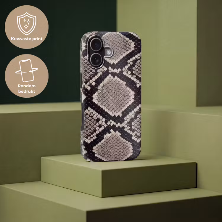 Slangenleer - Patroon - Beige Toughcase MagSafe Apple iPhone 17 klein -USP_PrintM_NL