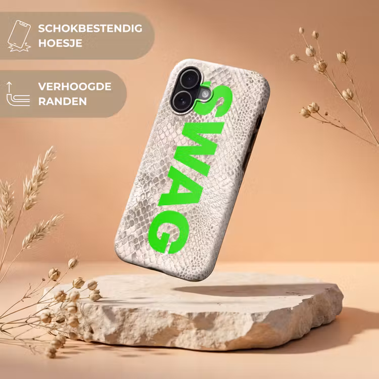 Slangenprint - SWAG - Neon - Groen Toughcase MagSafe Apple iPhone 17 klein -USP_RandenV_NL