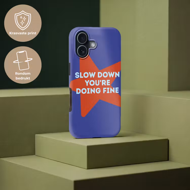 Slow down you're doing fine - Ster - Blauw Toughcase MagSafe Apple iPhone 17 klein -USP_PrintM_NL