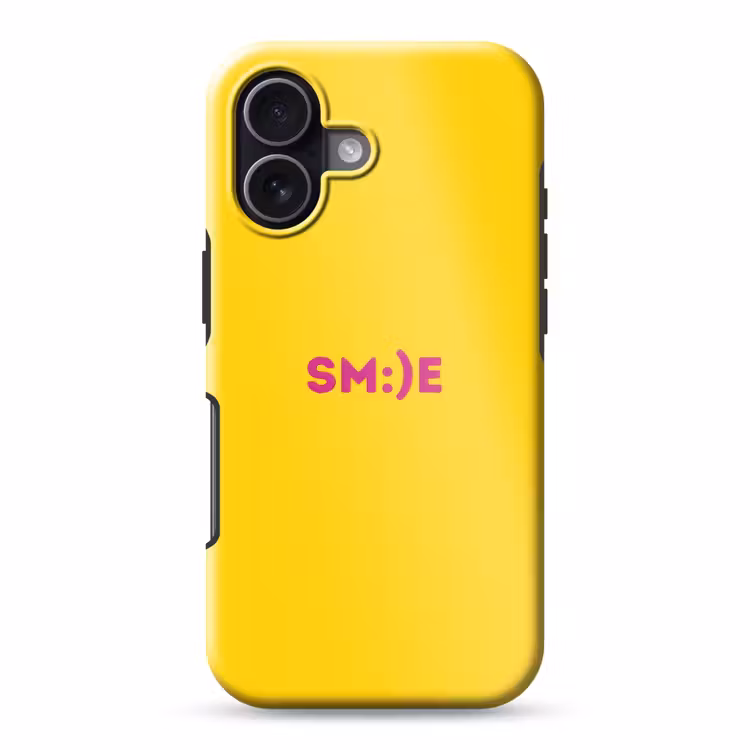 Smile - Roze - Geel Toughcase MagSafe Apple iPhone 17 klein -3d