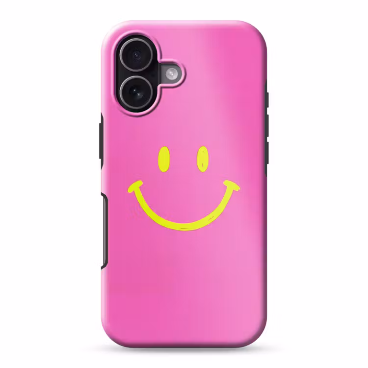 Smiley - Vrolijk - Roze Toughcase MagSafe Apple iPhone 17 klein -3d