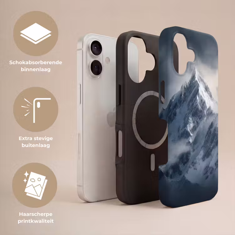 Sneeuw - Berg - Wolken Toughcase MagSafe Apple iPhone 17 klein -USP_Lagen_NL