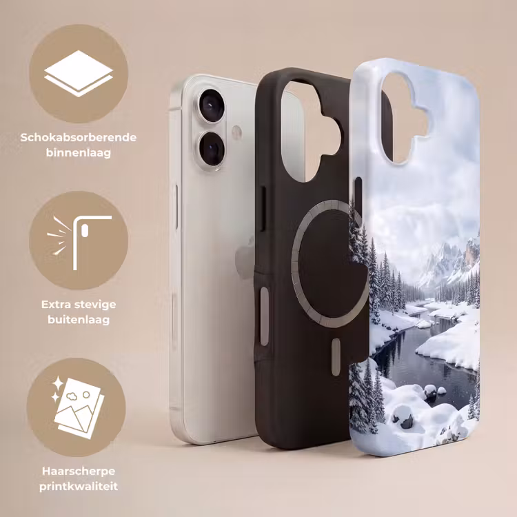 Sneeuwlandschap - Bergen - Rivier - Winter Toughcase MagSafe Apple iPhone 17 klein -USP_Lagen_NL