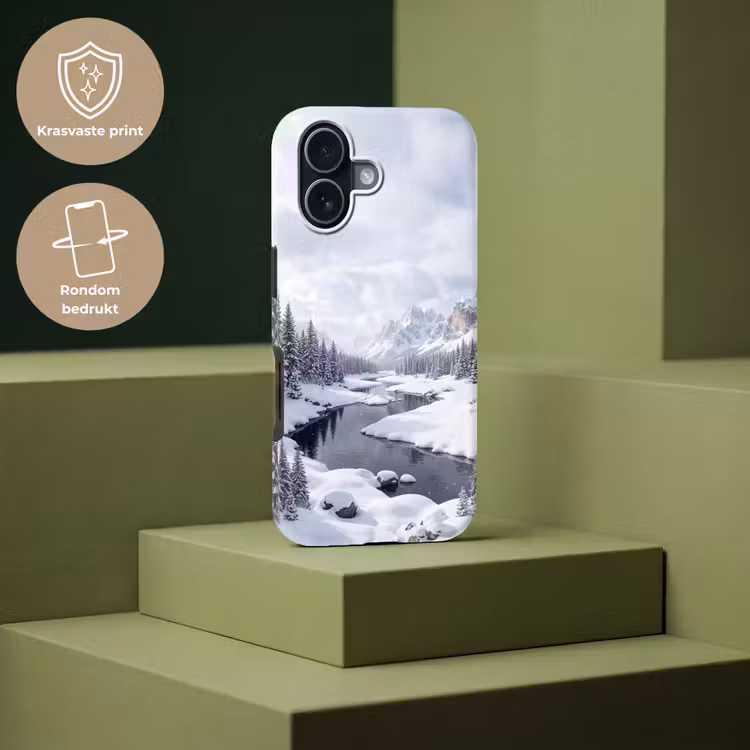 Sneeuwlandschap - Bergen - Rivier - Winter Toughcase MagSafe Apple iPhone 17 klein -USP_PrintM_NL