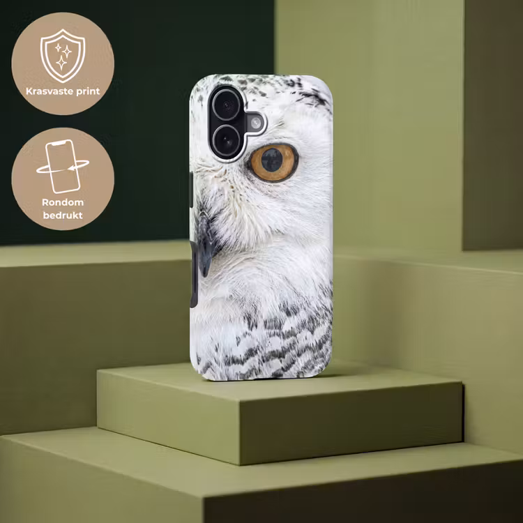 Sneeuwuil - Oog - Wildlife - Wit Toughcase MagSafe Apple iPhone 17 klein -USP_PrintM_NL