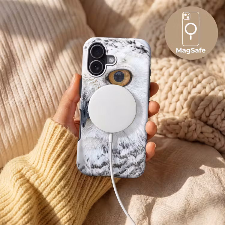 Sneeuwuil - Oog - Wildlife - Wit Toughcase MagSafe Apple iPhone 17 klein -USP_MagsafeV