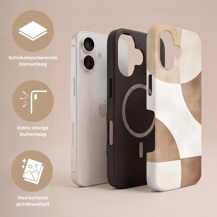 Snijdende cirkels - Overlappende vlakken Toughcase MagSafe Apple iPhone 17 klein -USP_Lagen_NL