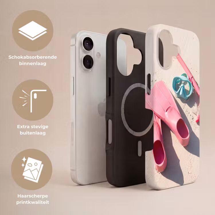 Snorkelset - Strand - Zomer - Roze Toughcase MagSafe Apple iPhone 17 klein -USP_Lagen_NL