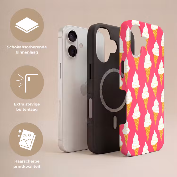 Softijs - Horentje - Roze Toughcase MagSafe Apple iPhone 17 klein 1017 -USP_Lagen_NL