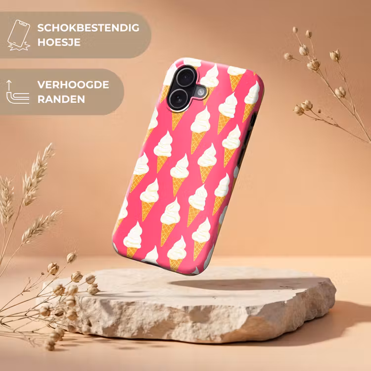 Softijs - Horentje - Roze Toughcase MagSafe Apple iPhone 17 klein 1017 -USP_RandenV_NL