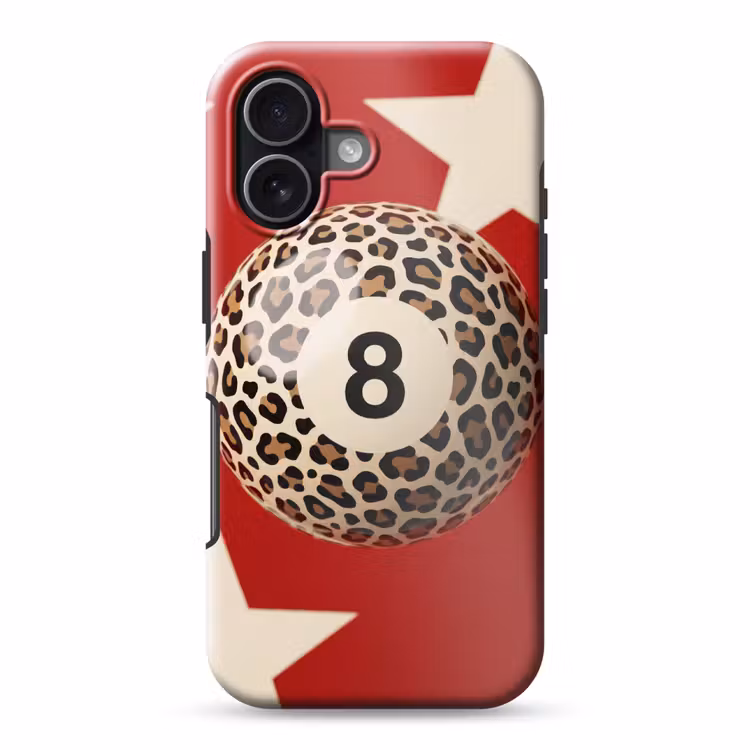 Spel - Dierenprint - Nummer 8 - Modern - Rood Toughcase MagSafe Apple iPhone 17 klein -3d
