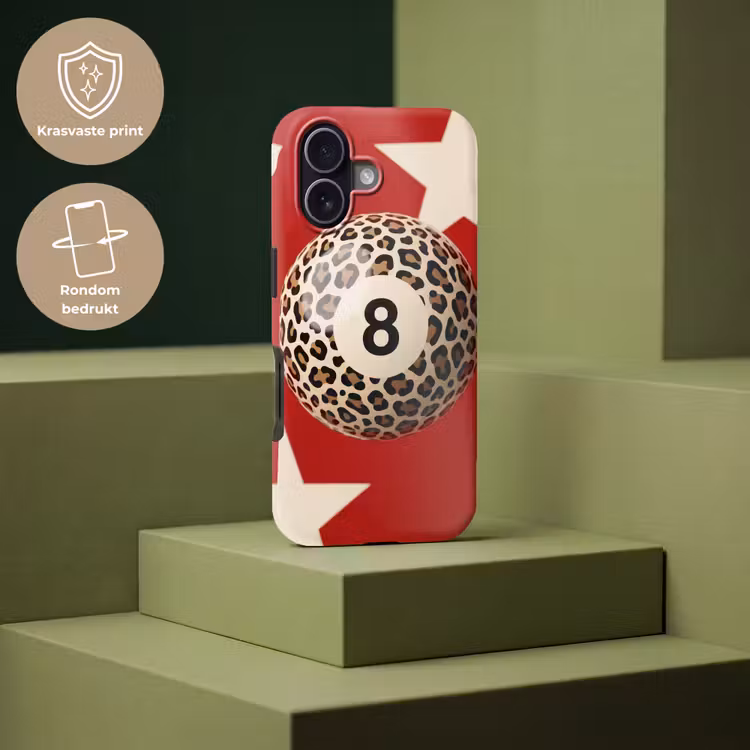 Spel - Dierenprint - Nummer 8 - Modern - Rood Toughcase MagSafe Apple iPhone 17 klein -USP_PrintM_NL