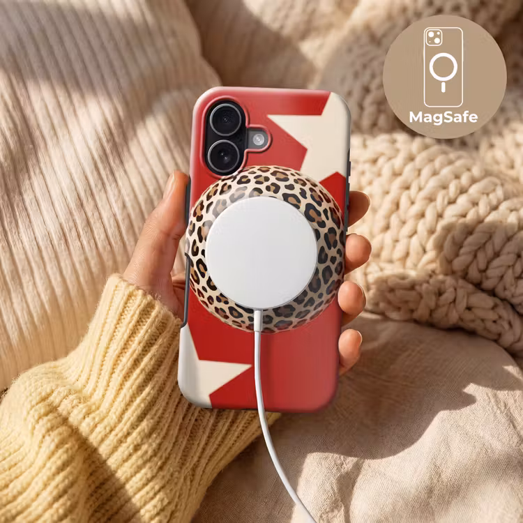Spel - Dierenprint - Nummer 8 - Modern - Rood Toughcase MagSafe Apple iPhone 17 klein -USP_MagsafeV