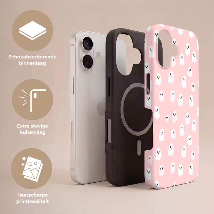 Spookjes - Patroon - Roze Toughcase MagSafe Apple iPhone 17 klein 1017 -USP_Lagen_NL