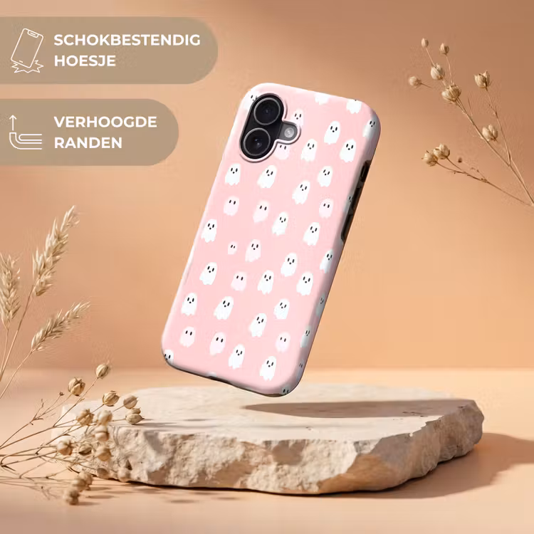 Spookjes - Patroon - Roze Toughcase MagSafe Apple iPhone 17 klein 1017 -USP_RandenV_NL